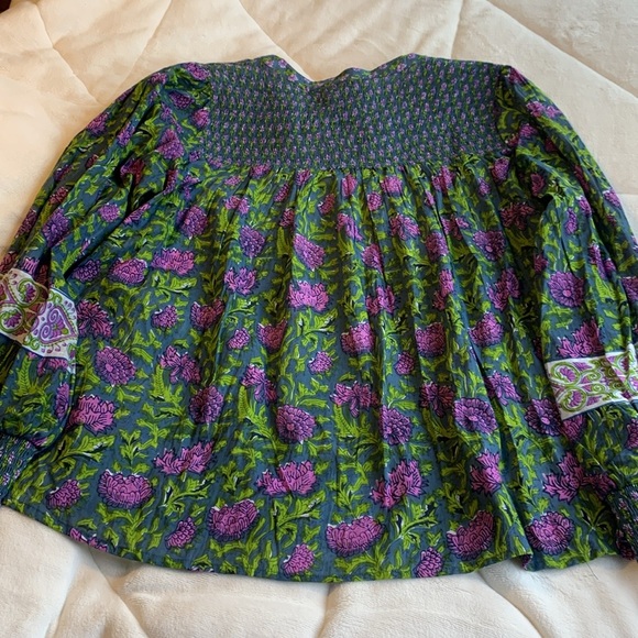 NWT Rachel Zoe Womens Peasant Boho Artsy Floral Blouse Top Size M - Picture 3 of 10